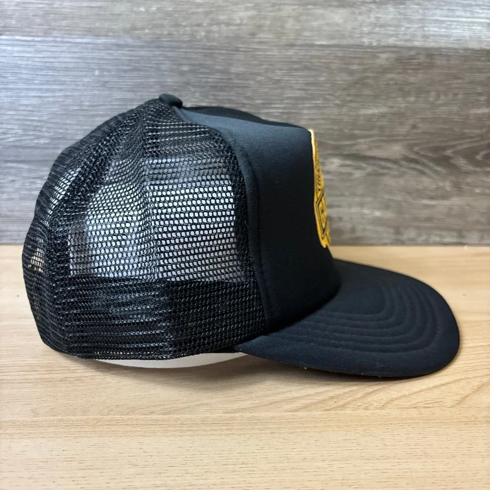 Vintage Garfield Transport Hat Cap Snapback Black Trucker Montreal Quebec‎